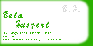 bela huszerl business card