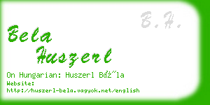 bela huszerl business card